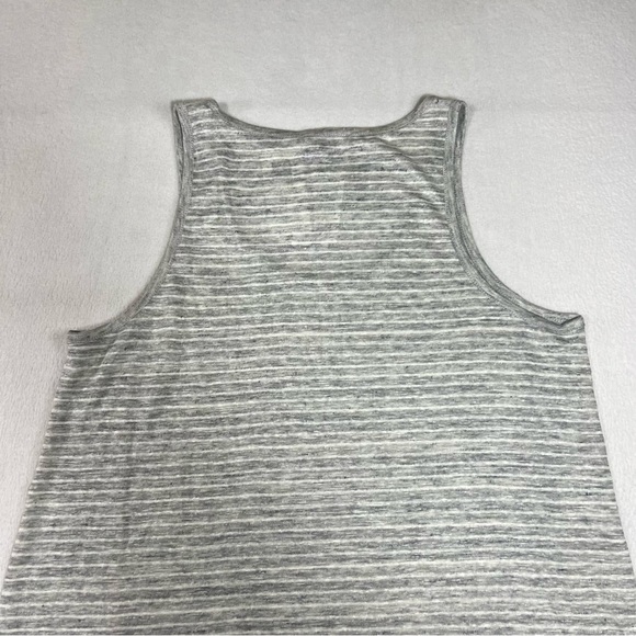 Vince. 100% Linen Tank Top Women's M Gray Striped Scoop Neck Designer NWT - Picture 14 of 17